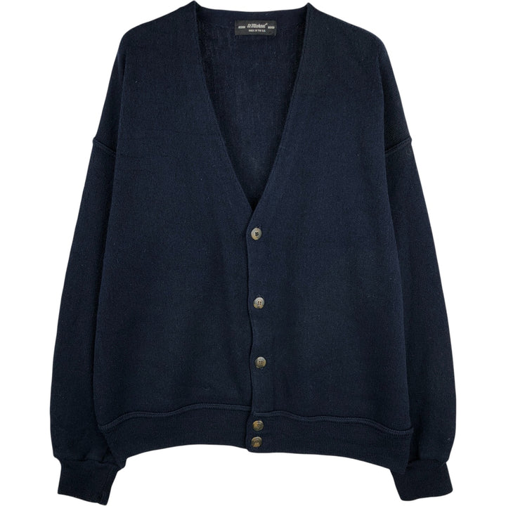 St. Michael wool and acrylic knit cardigan, made in the UK, men's size M wool navy blue type Vintage Second Hand