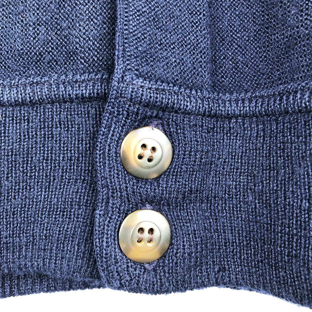 St. Michael wool and acrylic knit cardigan, made in the UK, men's size M wool navy blue type Vintage Second Hand