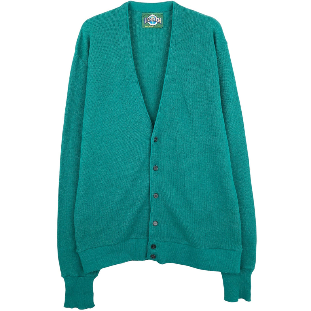 Vintage 90'S Jantzen knit cardigan, made in the USA, size L, men's unclear green type Vintage Second Hand