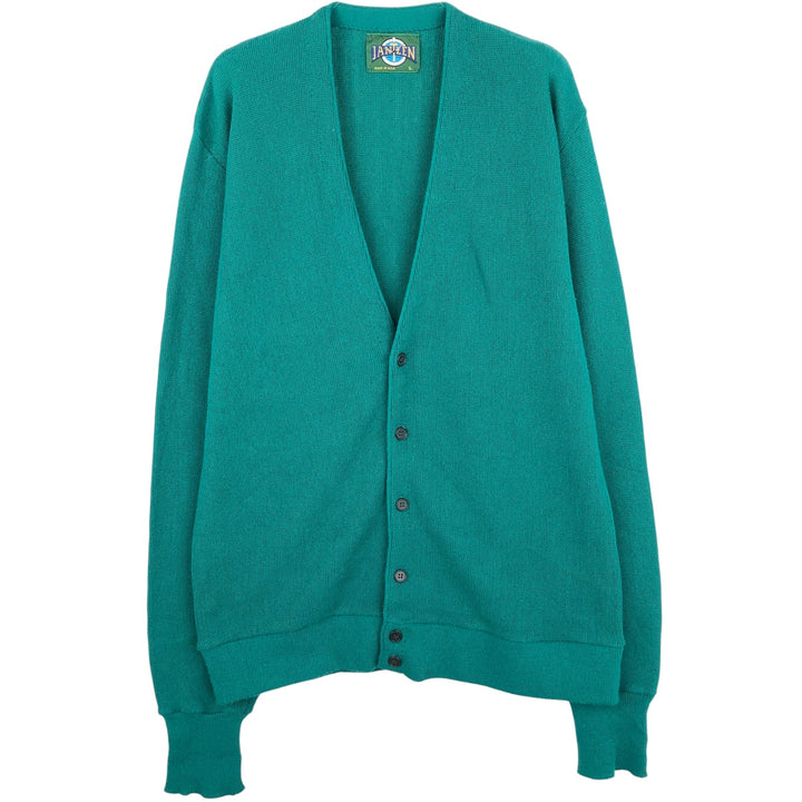 Vintage 90'S Jantzen knit cardigan, made in the USA, size L, men's unclear green type Vintage Second Hand