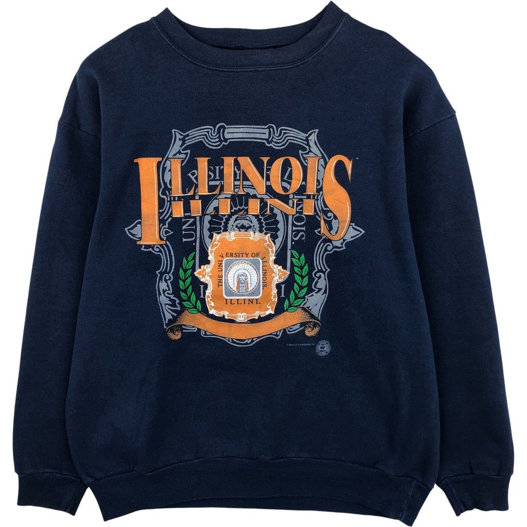 College sweatshirt, Made in USA, Men's XL cotton navy blue type Vintage Second Hand