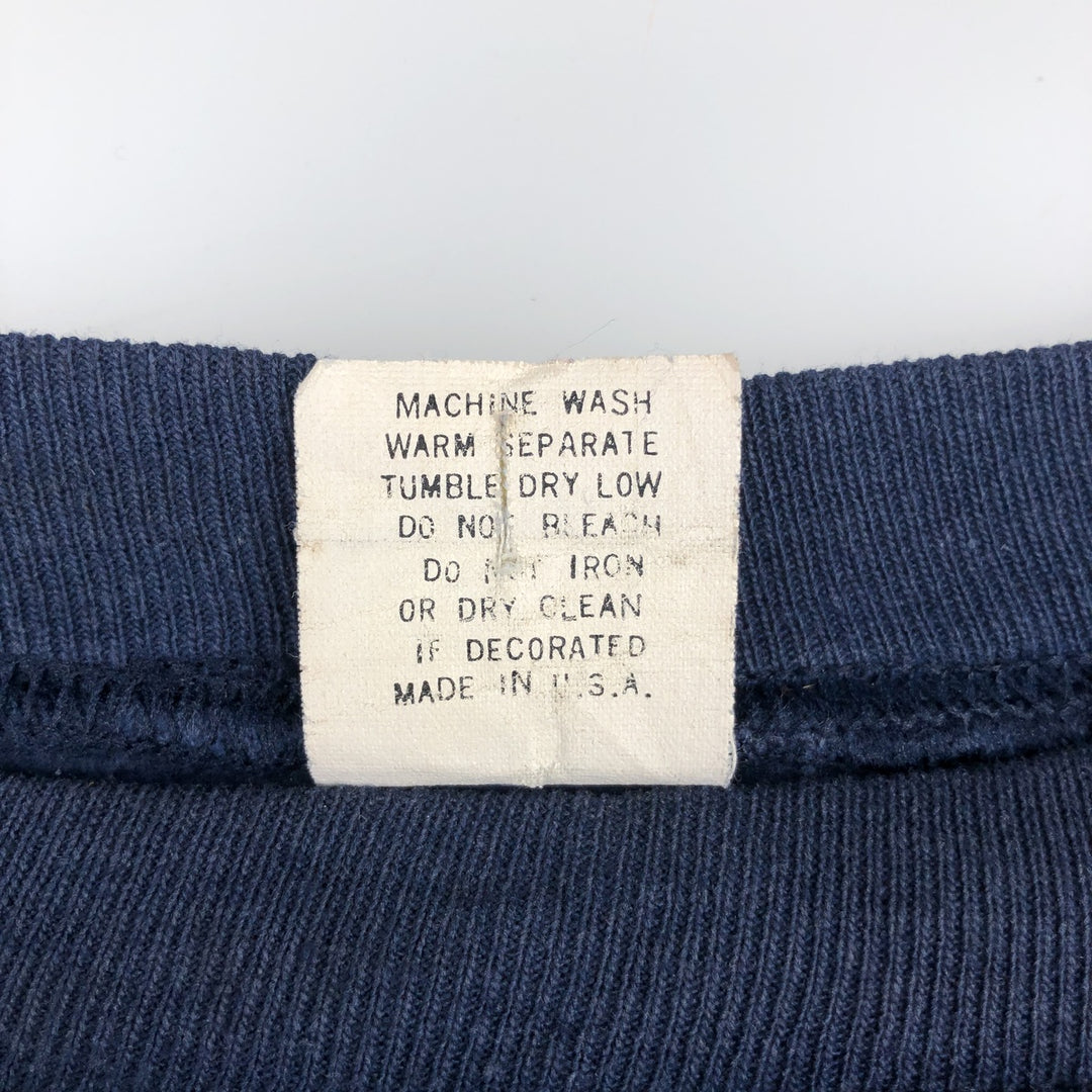 College sweatshirt, Made in USA, Men's XL cotton navy blue type Vintage Second Hand