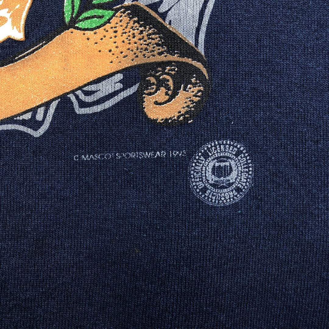 College sweatshirt, Made in USA, Men's XL cotton navy blue type Vintage Second Hand
