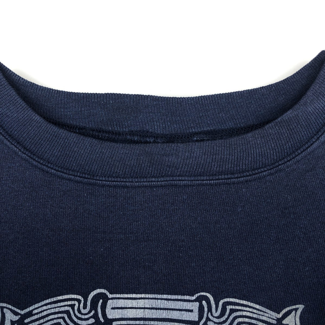 College sweatshirt, Made in USA, Men's XL cotton navy blue type Vintage Second Hand