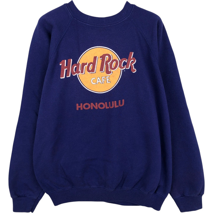 Vintage 1980'S Hanes Hard Rock Cafe Advertising Sweatshirt, Made in USA, Men's Size L cotton blue type Vintage Second Hand
