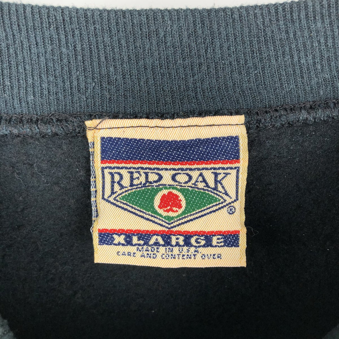 Vintage 90'S RED OAK college sweatshirt, made in the USA, men's size XL cotton black type Vintage Second Hand