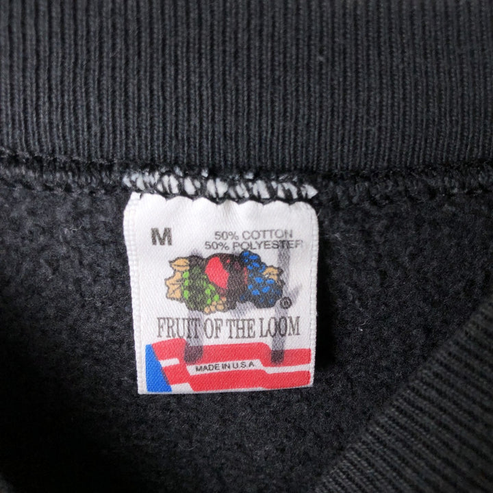 Vintage 90'S Fruit of the Loom college sweatshirt, made in the USA, size M, men's cotton black type Vintage Second Hand