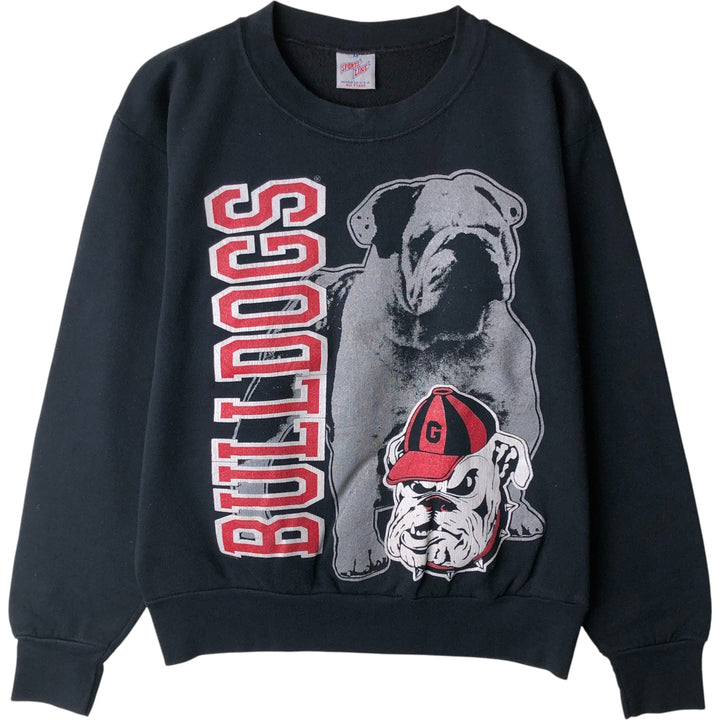 SPORTS LINE College Character Sweatshirt, Made in USA, Men's Size Medium polyester black type Vintage Second Hand