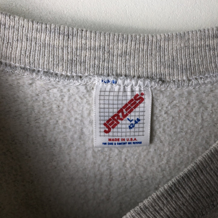 80s-90'S Jerzees College Sweatshirt, Made in USA, Men's Size L, Vintage polyester gray type Vintage Second Hand