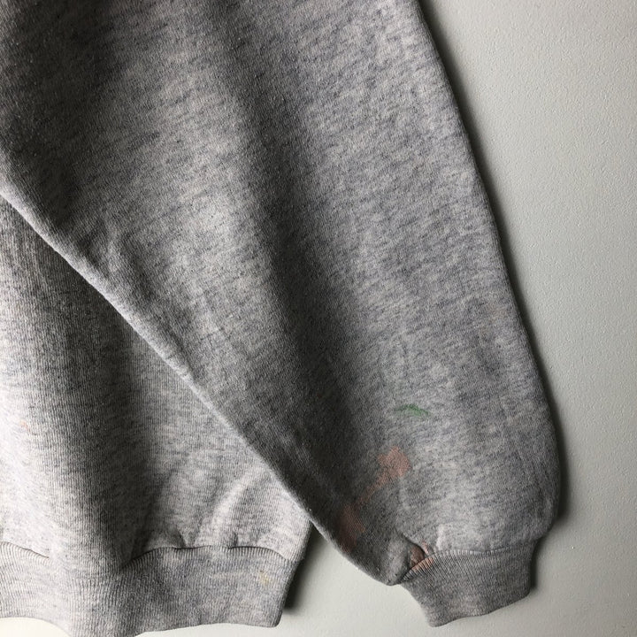 80s-90'S Jerzees College Sweatshirt, Made in USA, Men's Size L, Vintage polyester gray type Vintage Second Hand