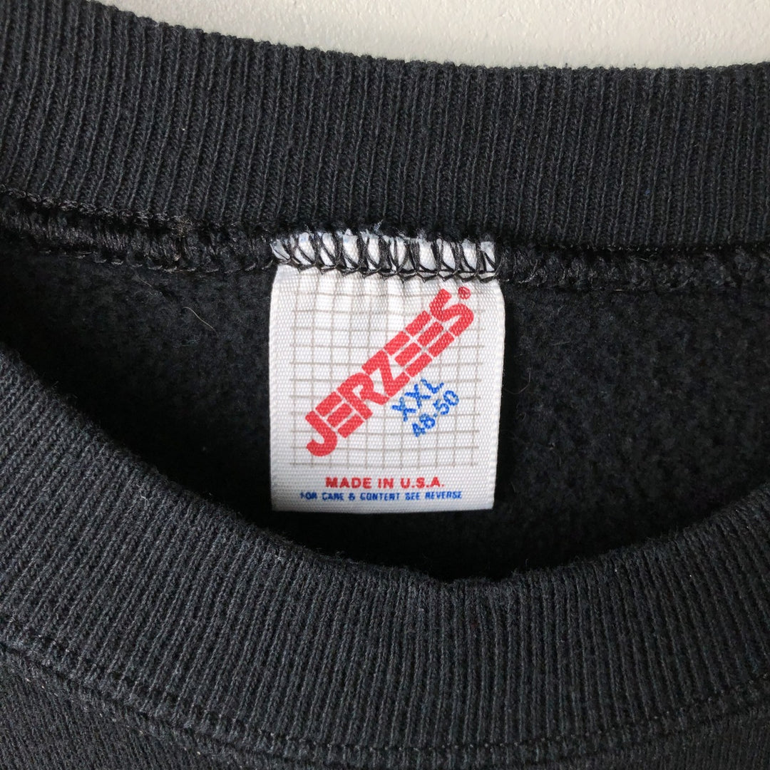 Vintage 80s-90'S Jerzees printed sweatshirt, made in the USA, men's size XXL cotton black type Vintage Second Hand