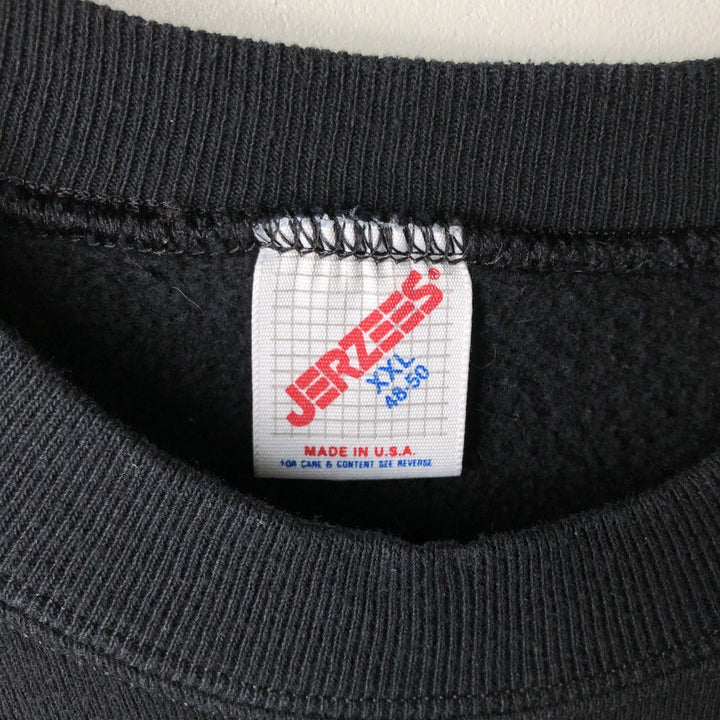Vintage 80s-90'S Jerzees printed sweatshirt, made in the USA, men's size XXL cotton black type Vintage Second Hand