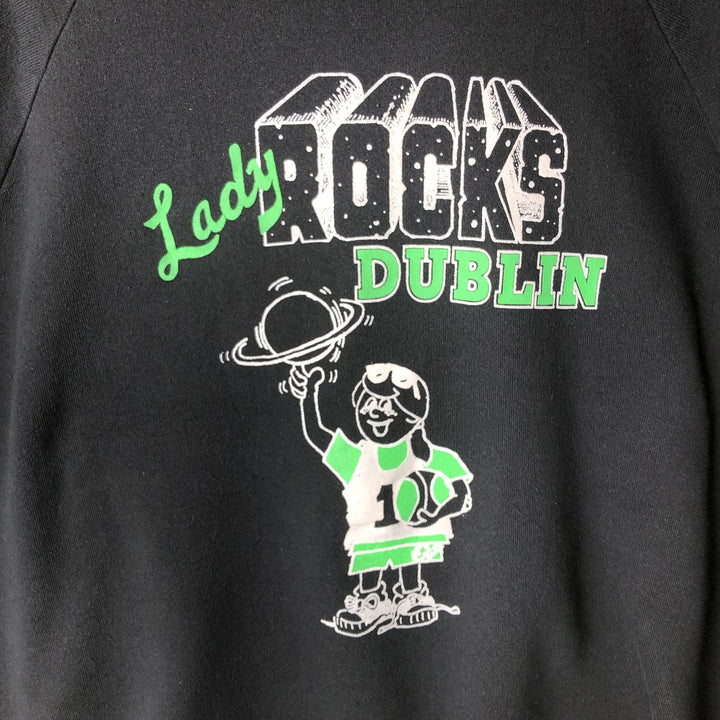 Vintage 80s-90'S Jerzees printed sweatshirt, made in the USA, men's size XXL cotton black type Vintage Second Hand