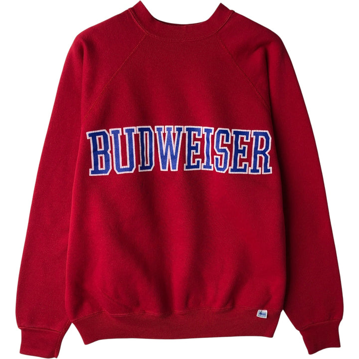 80s-90'S Discus Athletic Budweiser Advertising Sweatshirt, Made in USA, Men's Size Medium cotton red type Vintage Second Hand