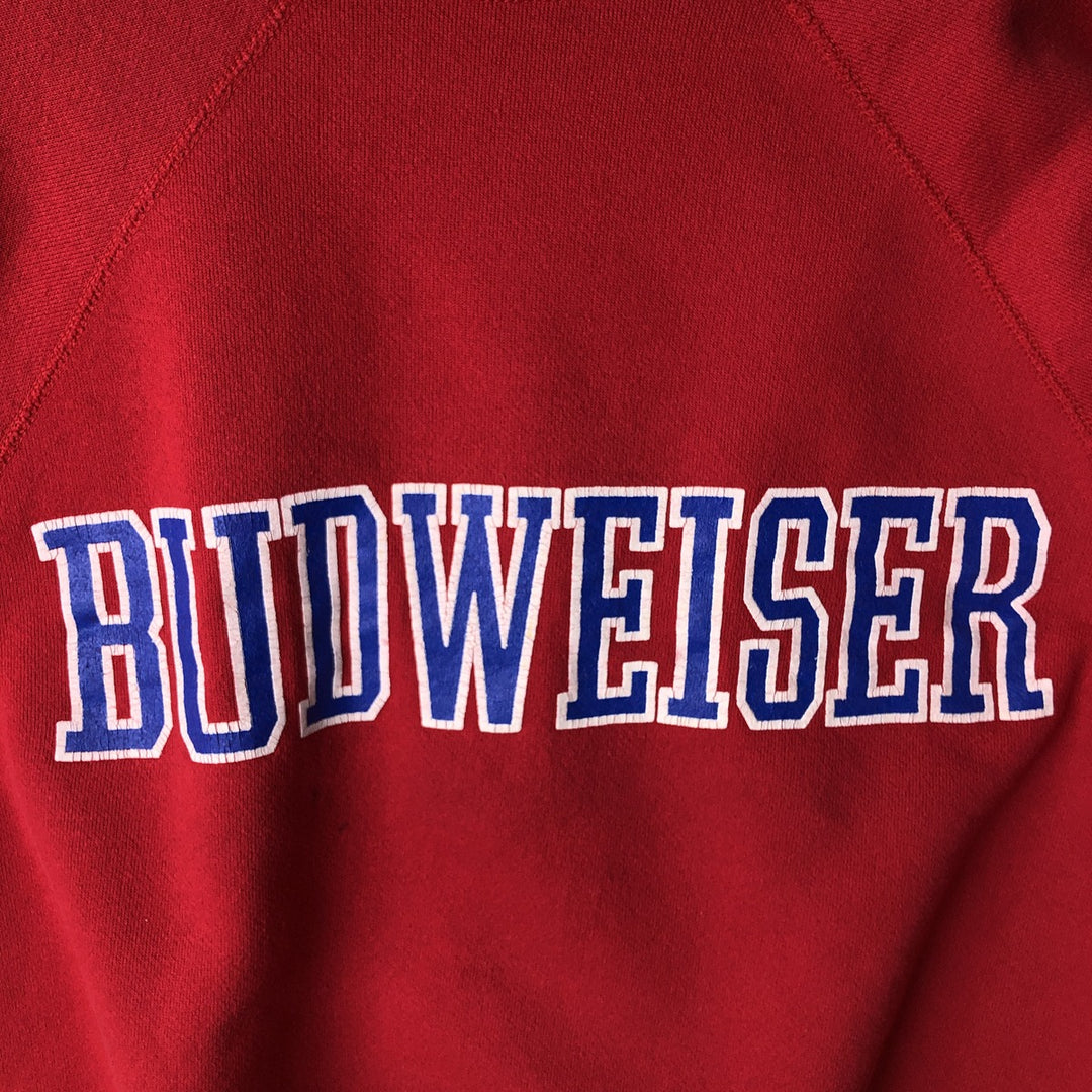 80s-90'S Discus Athletic Budweiser Advertising Sweatshirt, Made in USA, Men's Size Medium cotton red type Vintage Second Hand