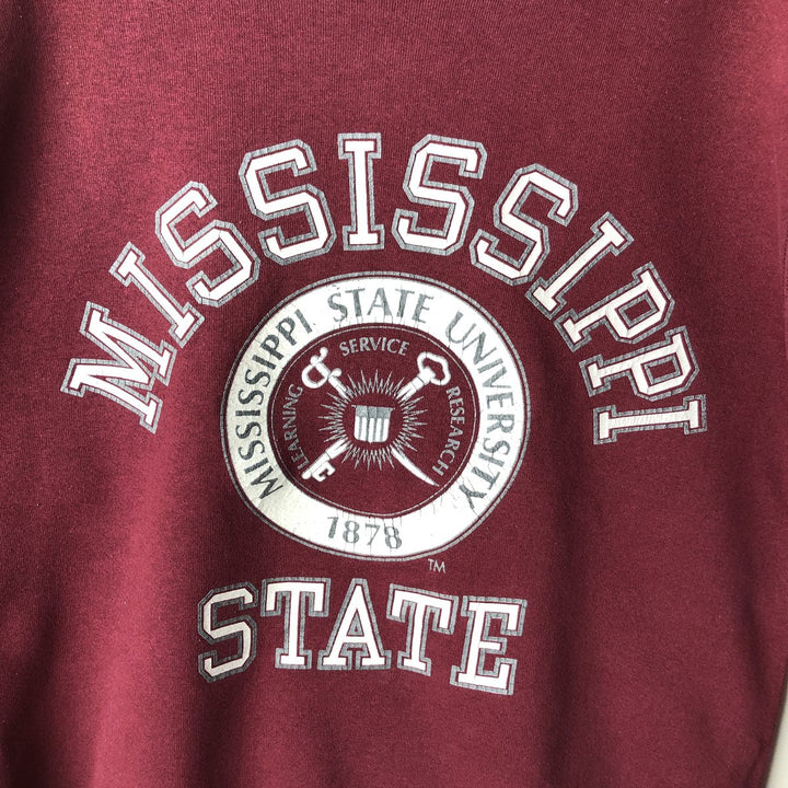 80s-90'S Jansport Triple Print College Sweatshirt, Made in USA, Men's Size L (Equivalent), Vintage cotton wine-red Vintage Second Hand