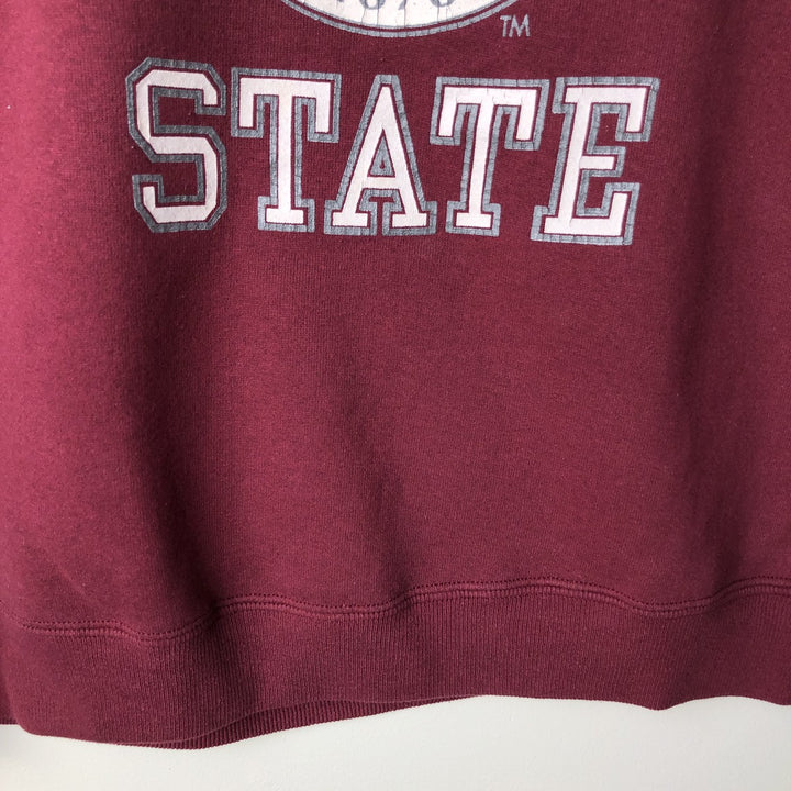 80s-90'S Jansport Triple Print College Sweatshirt, Made in USA, Men's Size L (Equivalent), Vintage cotton wine-red Vintage Second Hand