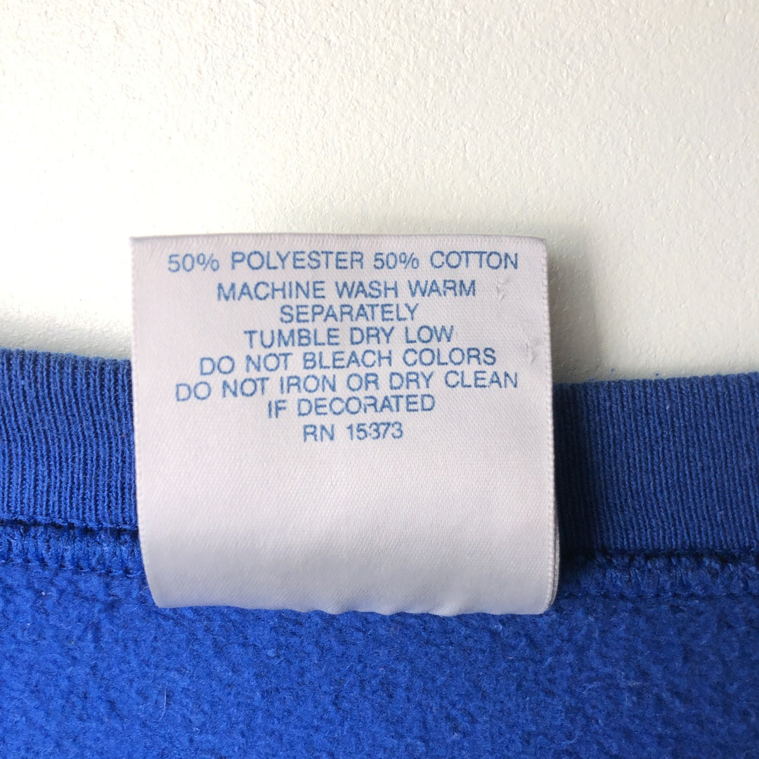 Vintage 80s-90'S Delta Fifty-Fifty college sweatshirt, Made in USA, Men's XL polyester blue type Vintage Second Hand