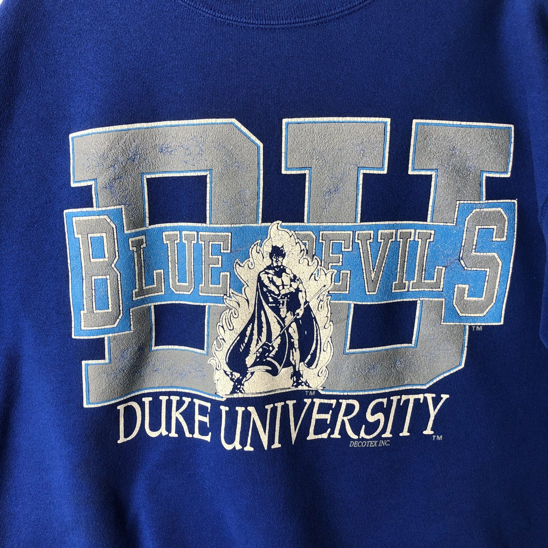 Vintage 80s-90'S Delta Fifty-Fifty college sweatshirt, Made in USA, Men's XL polyester blue type Vintage Second Hand