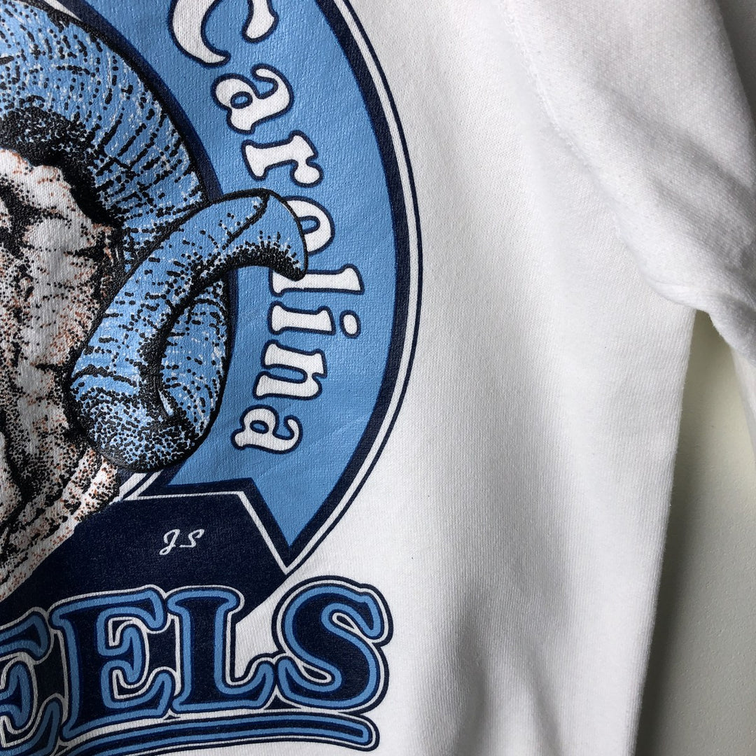 Vintage 1990'S Sophie University of North Carolina College Character Sweatshirt, Made in USA, Men's Size L cotton white type Vintage Second Hand