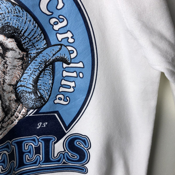Vintage 1990'S Sophie University of North Carolina College Character Sweatshirt, Made in USA, Men's Size L cotton white type Vintage Second Hand
