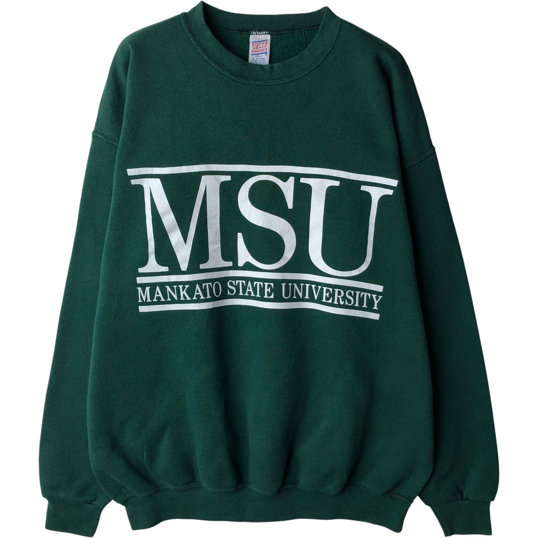Vintage 90'S SOFFE HEAVY SWEATS college sweatshirt, made in the USA, men's size XL polyester green type Vintage Second Hand