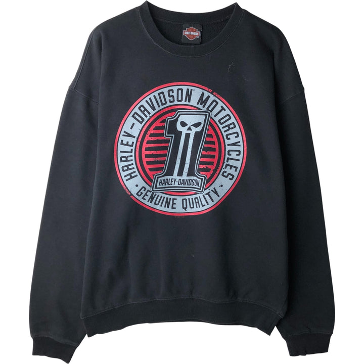 Harley-Davidson Advertising Sweatshirt, Men's L size cotton black type Vintage Second Hand