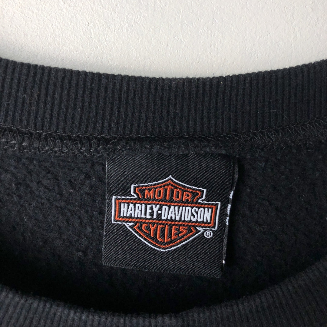 Harley-Davidson Advertising Sweatshirt, Men's L size cotton black type Vintage Second Hand