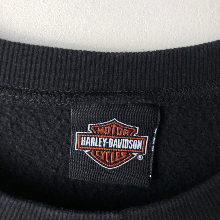 Harley-Davidson Advertising Sweatshirt, Men's L size cotton black type Vintage Second Hand