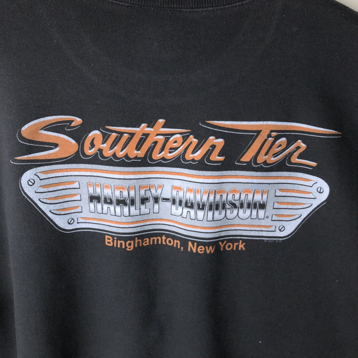 Harley-Davidson Advertising Sweatshirt, Men's L size cotton black type Vintage Second Hand