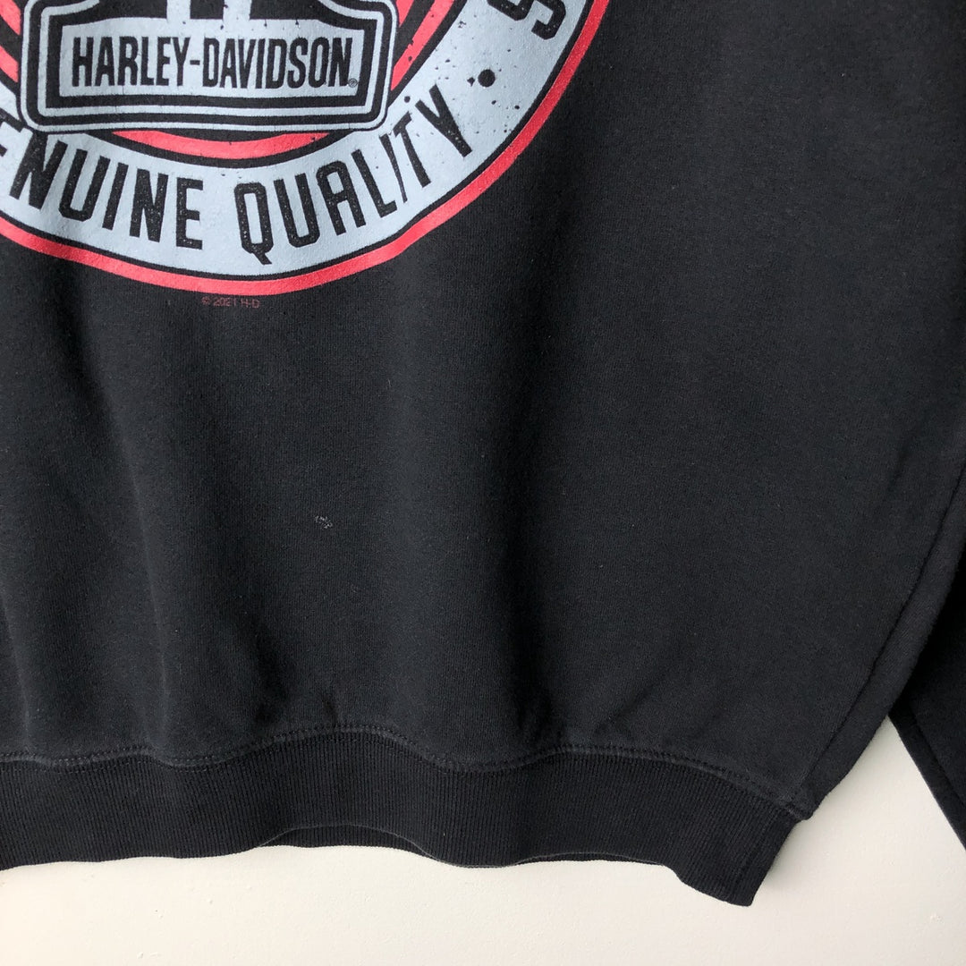 Harley-Davidson Advertising Sweatshirt, Men's L size cotton black type Vintage Second Hand