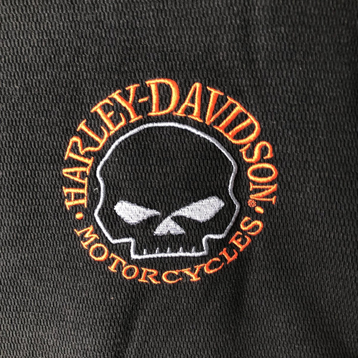 Harley-Davidson Skull Pattern Thermal Long T-Shirt, Honeycomb, Men's XXL cotton black type Vintage Second Hand