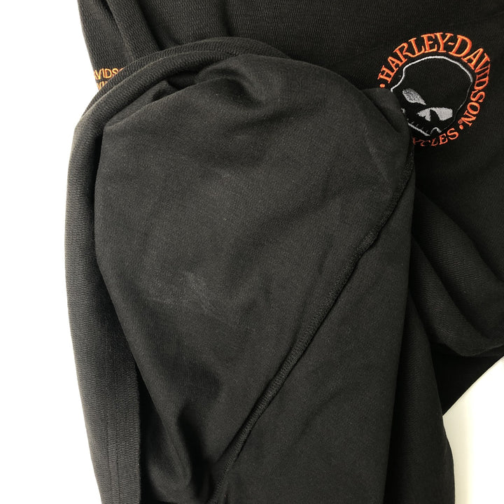 Harley-Davidson Skull Pattern Thermal Long T-Shirt, Honeycomb, Men's XXL cotton black type Vintage Second Hand
