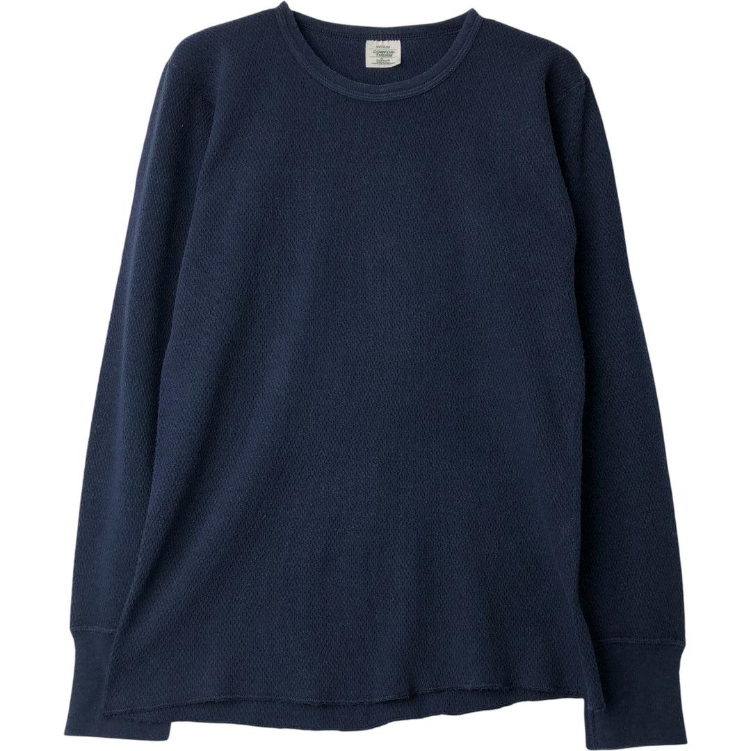 COMFOR-THERM Thermallon T-shirt, Honeycomb, Made in USA, Men's Size M cotton navy blue type Vintage Second Hand