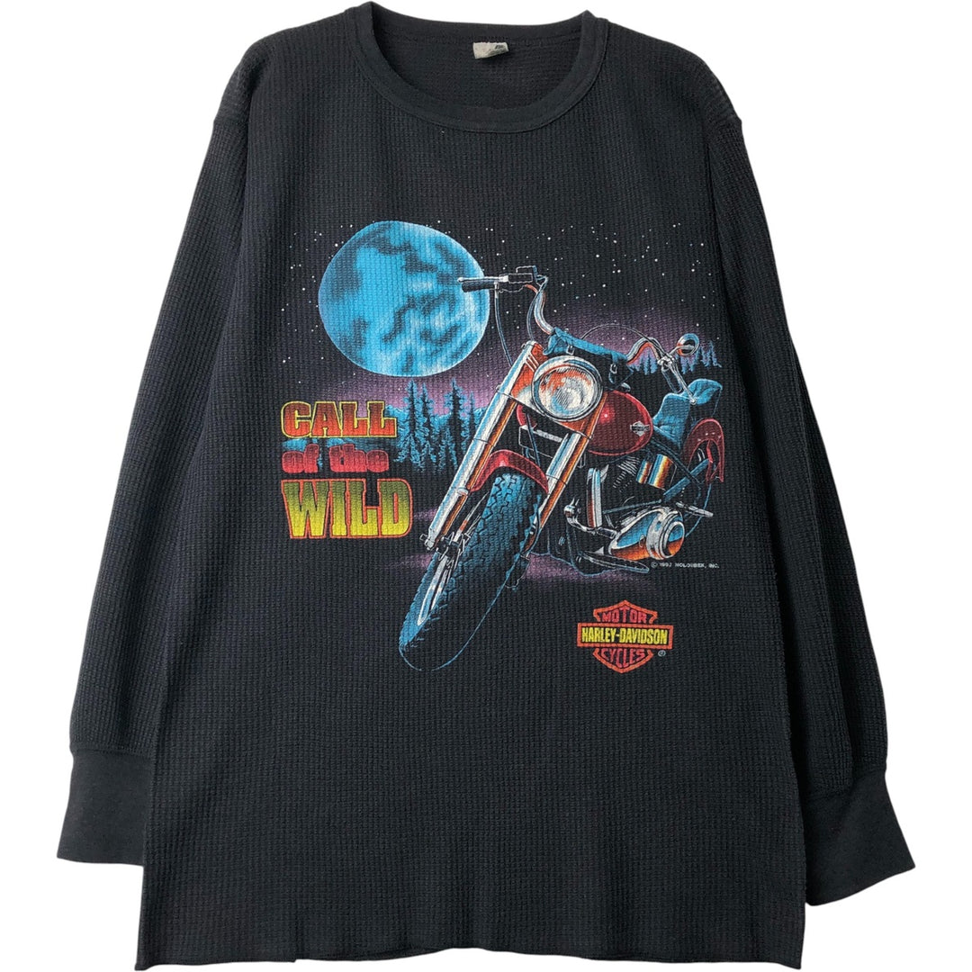 Vintage 90'S Harley-Davidson Thermal Long T-Shirt, Waffle, Men's XXL unclear black type Vintage Second Hand