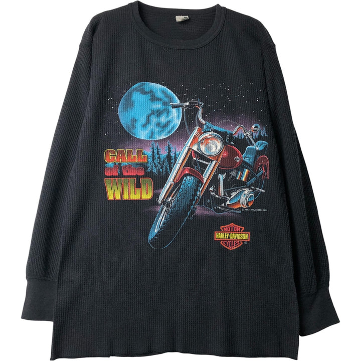 Vintage 90'S Harley-Davidson Thermal Long T-Shirt, Waffle, Men's XXL unclear black type Vintage Second Hand
