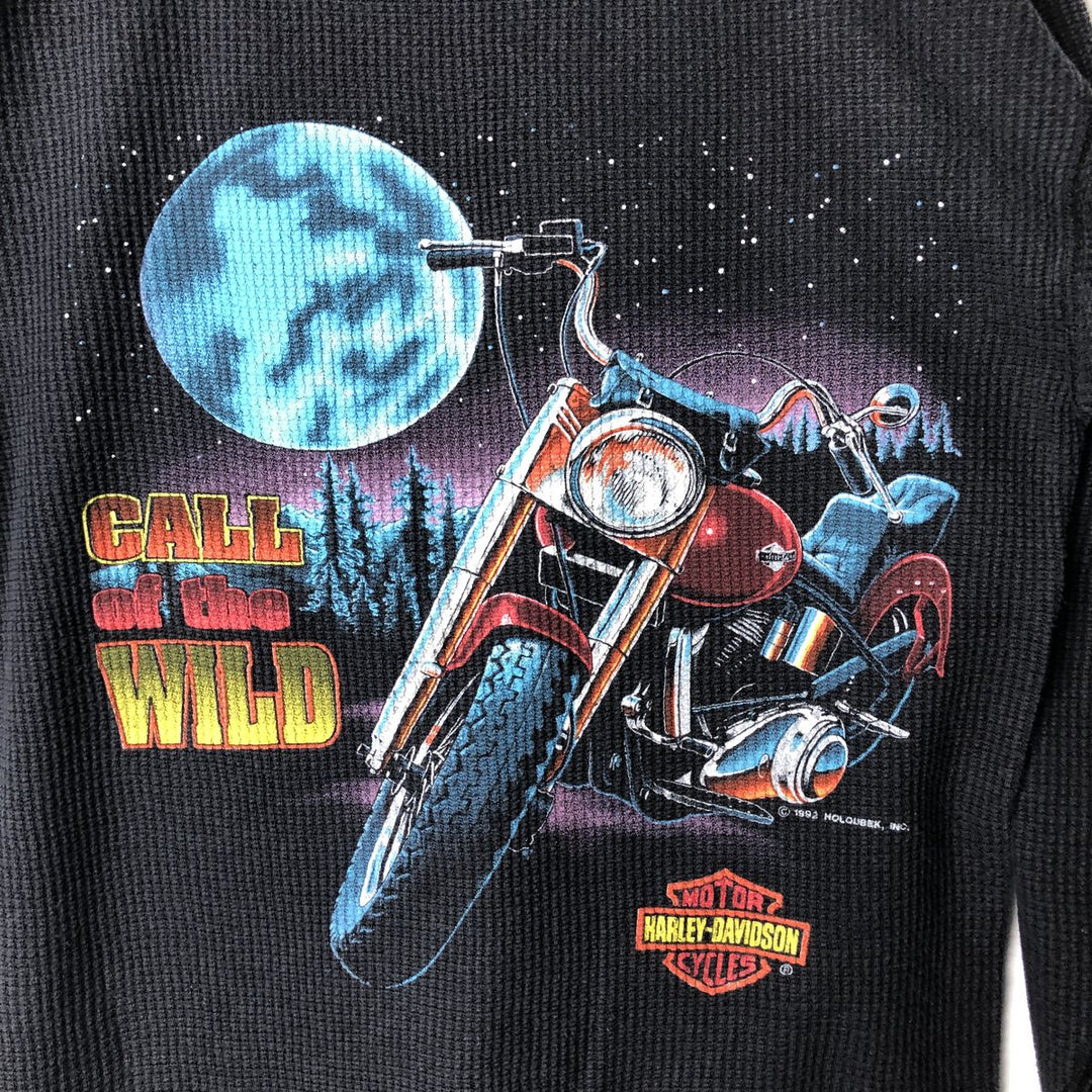 Vintage 90'S Harley-Davidson Thermal Long T-Shirt, Waffle, Men's XXL unclear black type Vintage Second Hand