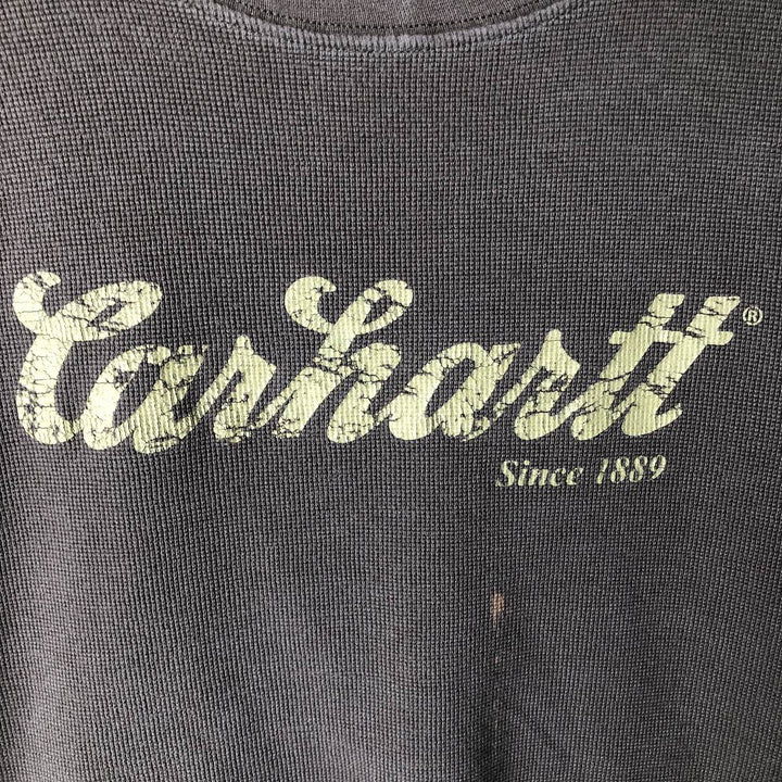 Carhartt Thermal Long T-Shirt, Waffle, Men's XXL cotton brown type Vintage Second Hand
