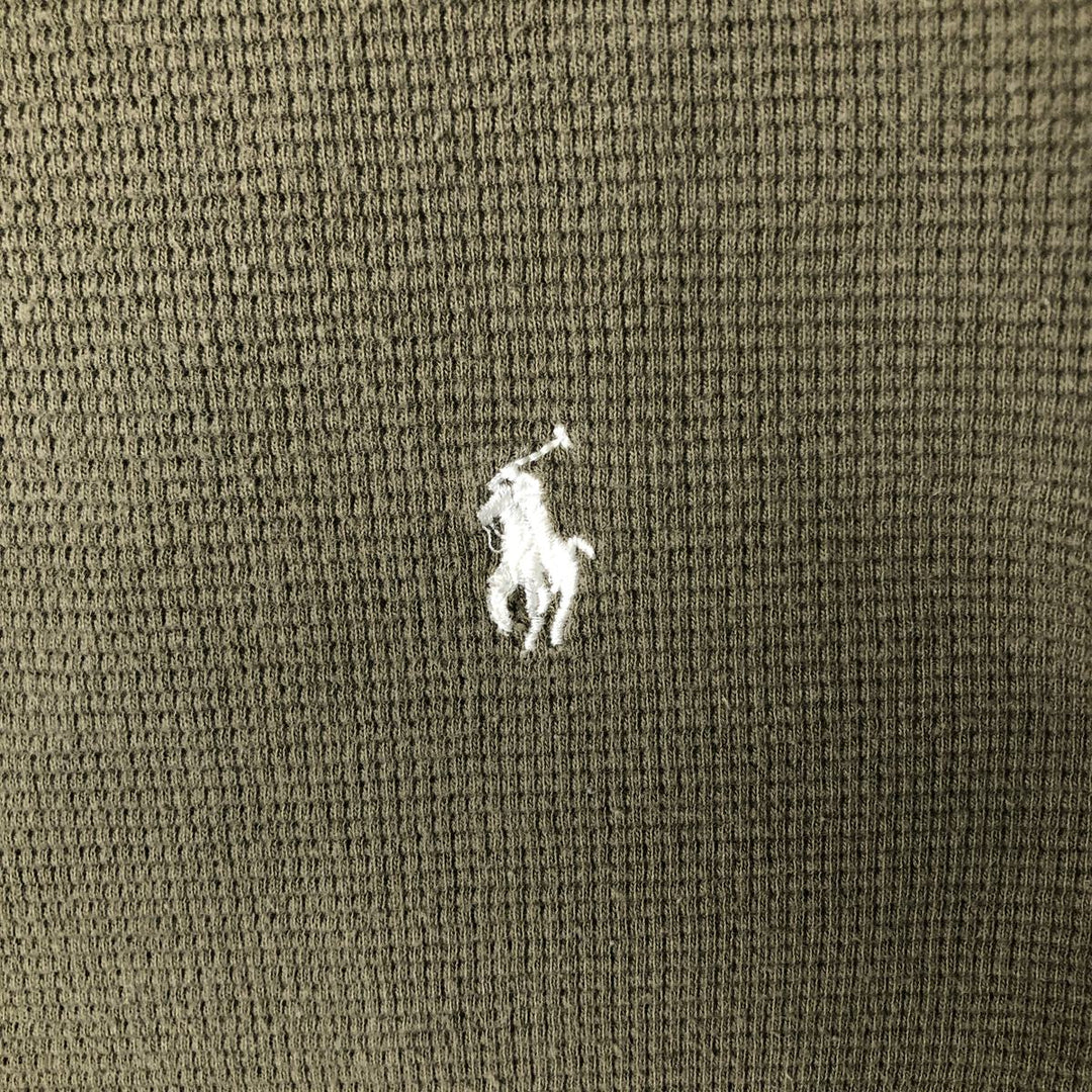 Ralph Lauren POLO RALPH LAUREN Thermal Ron T Waffle Men's L size cotton Khaki type Vintage Second Hand