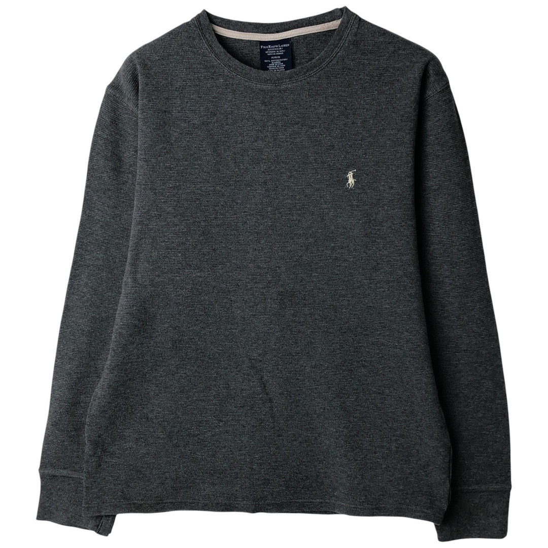 Ralph Lauren POLO RALPH LAUREN SLEEPWEAR Thermal Long T-Shirt, Men's Size Medium cotton gray type Vintage Second Hand