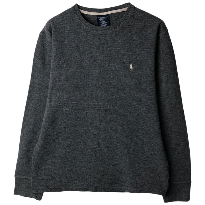 Ralph Lauren POLO RALPH LAUREN SLEEPWEAR Thermal Long T-Shirt, Men's Size Medium cotton gray type Vintage Second Hand