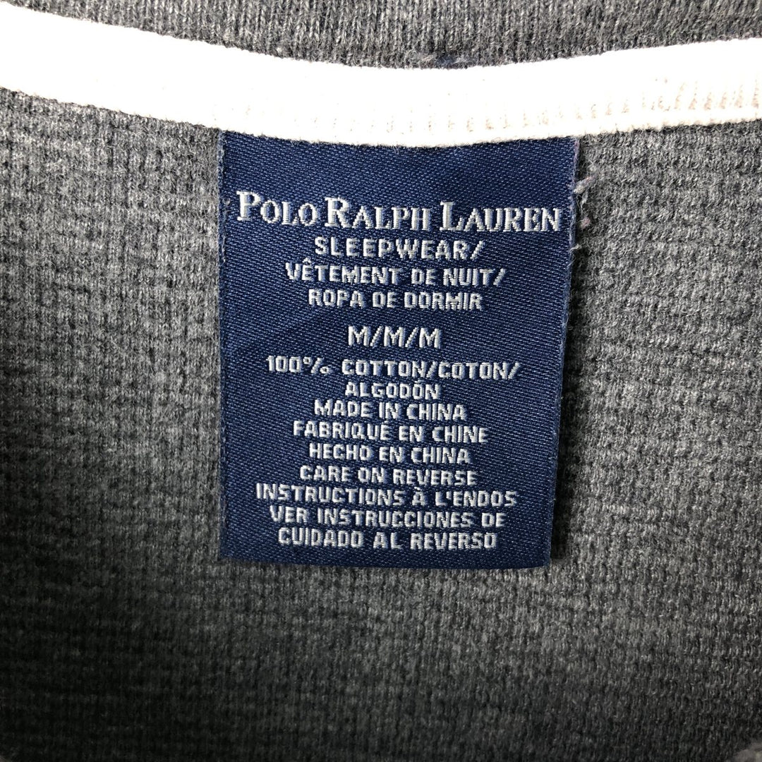 Ralph Lauren POLO RALPH LAUREN SLEEPWEAR Thermal Long T-Shirt, Men's Size Medium cotton gray type Vintage Second Hand