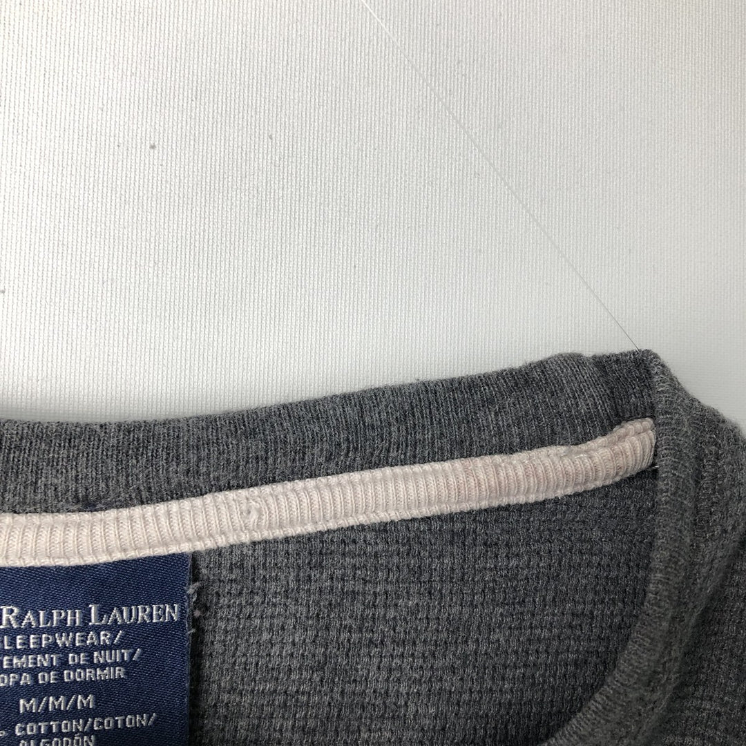 Ralph Lauren POLO RALPH LAUREN SLEEPWEAR Thermal Long T-Shirt, Men's Size Medium cotton gray type Vintage Second Hand