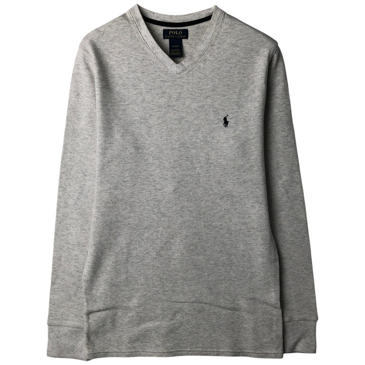 Ralph Lauren POLO RALPH LAUREN Thermal Long T-Shirt, Men's Size M cotton gray type Vintage Second Hand