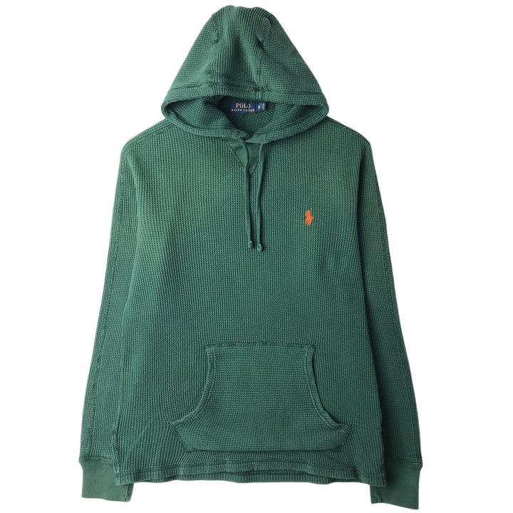 Ralph Lauren POLO RALPH LAUREN hooded thermal long T-shirt, men's size S cotton green type Vintage Second Hand