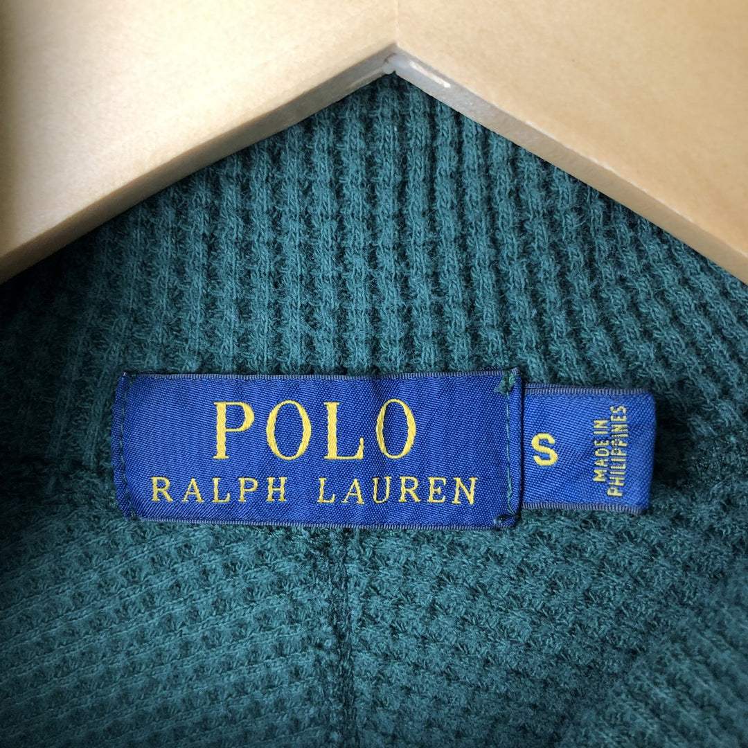 Ralph Lauren POLO RALPH LAUREN hooded thermal long T-shirt, men's size S cotton green type Vintage Second Hand