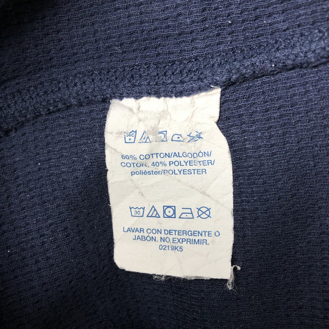 Ralph Lauren POLO RALPH LAUREN SLEEPWEAR Thermal Long-Sleeve T-Shirt, Waffle Knit, Made in Cambodia, Men's Size XL (approx.) cotton navy blue type Vintage Second Hand