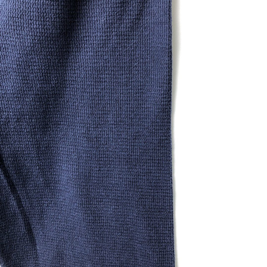 Ralph Lauren POLO RALPH LAUREN SLEEPWEAR Thermal Long-Sleeve T-Shirt, Waffle Knit, Made in Cambodia, Men's Size XL (approx.) cotton navy blue type Vintage Second Hand