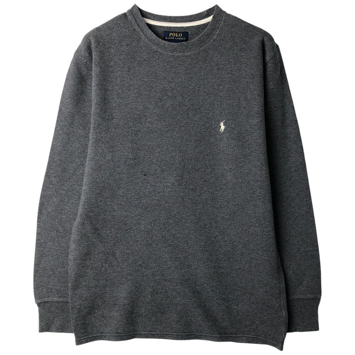 Ralph Lauren POLO RALPH LAUREN Thermal Ron T Waffle Men's L size cotton gray type Vintage Second Hand