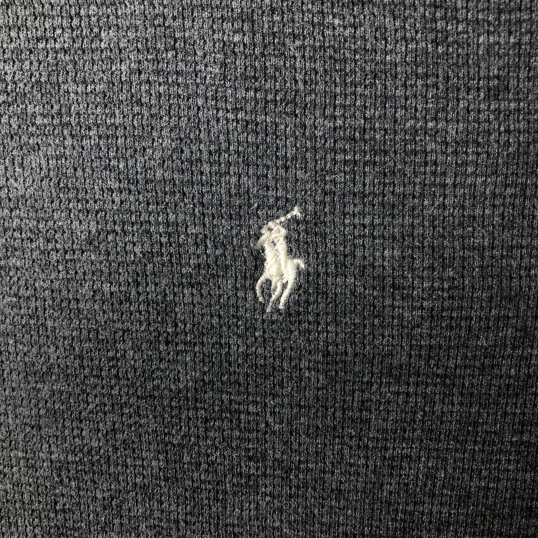 Ralph Lauren POLO RALPH LAUREN Thermal Ron T Waffle Men's L size cotton gray type Vintage Second Hand